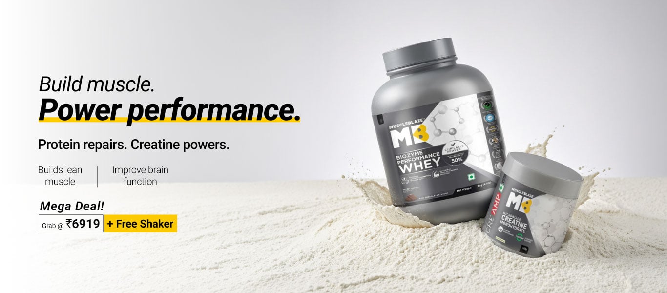 Biozyme Performance Whey 2 kg & Creatine 100g Combo @ 6919 + Free Shaker