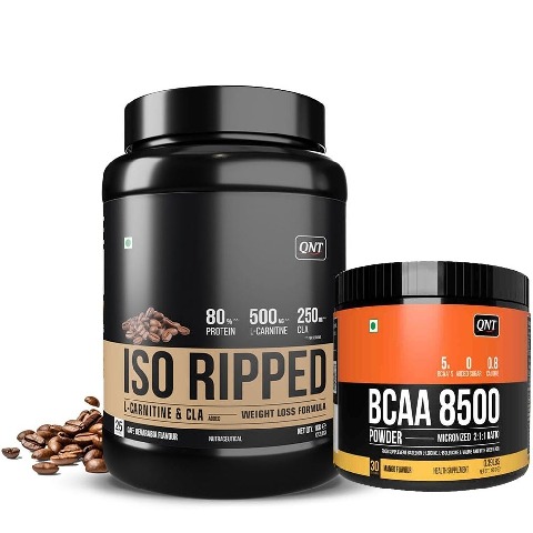 1 - QNT ISO Ripped 2.2 lb Cafe Bevarabia with BCAA 8500 Combo,  0.39 lb  Mango 