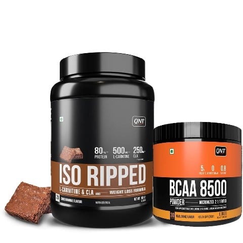 1 - QNT ISO Ripped 2.2 lb Choco Brownie with BCAA 8500 Combo, 0.39 lb Navel Orange