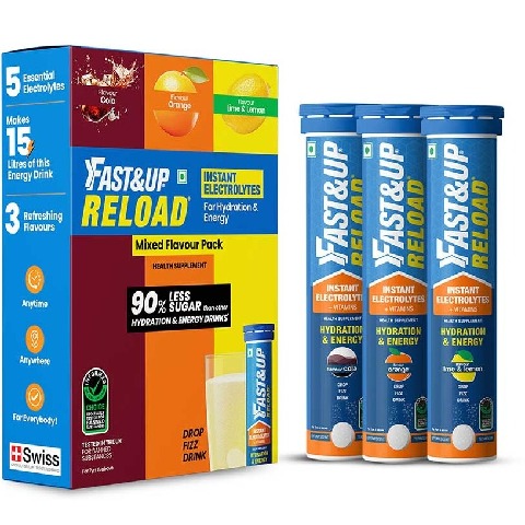 1 - Fast & Up Hydration Reload, 60 tablet(s) Mixed Flavour (Orange, Lime & Lemon, Cola)