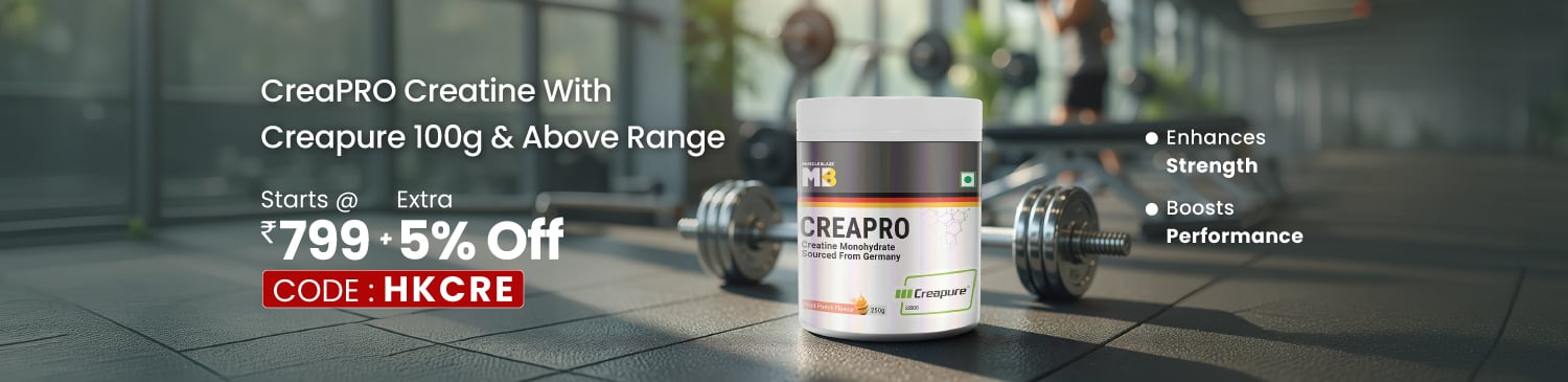 MuscleBlaze CreaPRO Creatine with Creapure 100g and above Range | Starts @ Rs. 799 + Extra 5% Off | HKCRE