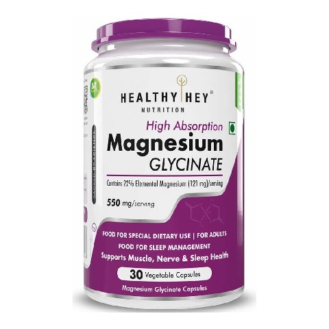 1 - HealthyHey Nutrition Magnesium Glycinate,  Unflavoured  30 veggie capsule(s) 