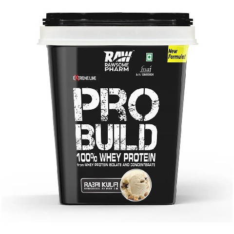 1 - Rawsome Pharm PRO BUILD 100% Whey Protein, 4.4 lb Rabri Kulfi