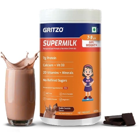 1 - Supermilk Gritzo 7-9 yrs Girl Weight+, 400 g Double Chocolate