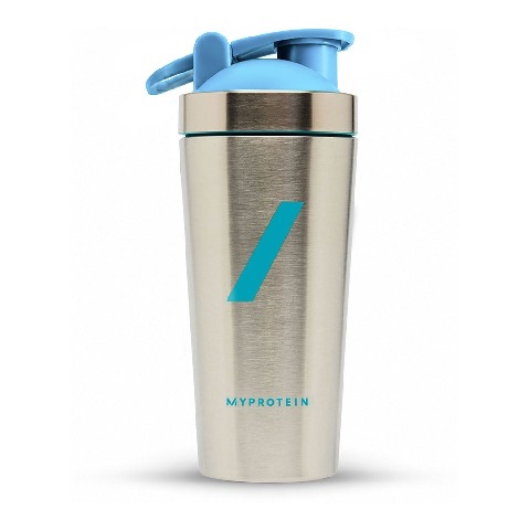 2 - Myprotein Stainless Steel Shaker Bottle,  Silver/Blue  750 ml 
