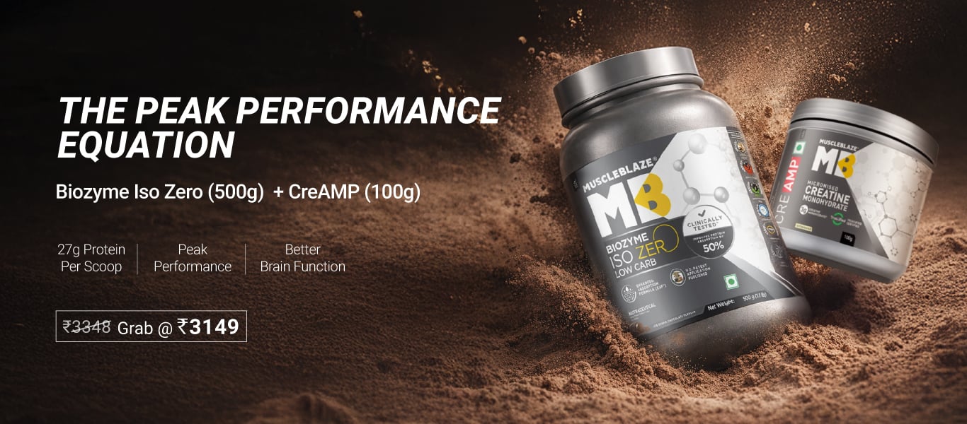 Biozyme Iso-Zero 500g & 100g Creatine Combo @ 3149