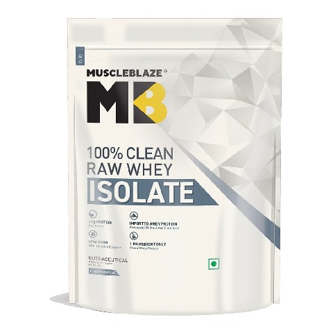 3 - MuscleBlaze Raw Whey Isolate Powder (Old MRP),  2.2 lb  Unflavoured 
