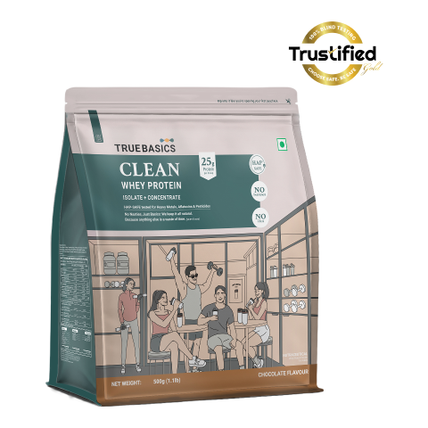 2 - TrueBasics Clean Whey Protein (Isolate + Concentrate), 1.1 lb Chocolate