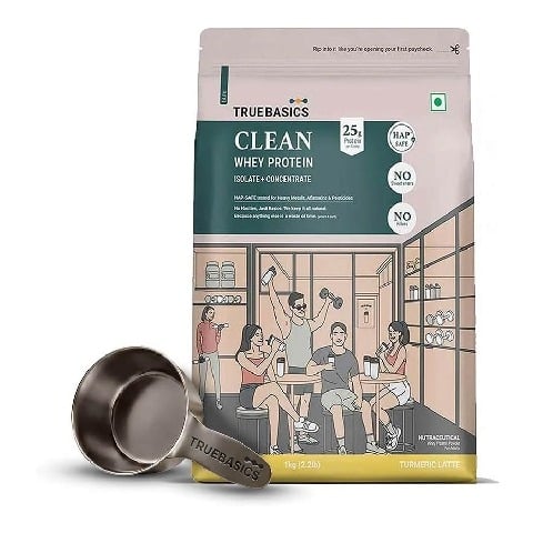 TrueBasics Clean Whey Protein (Isolate + Concentrate),  2.2 lb  Turmeric Latte 