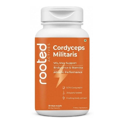 1 - Rooted Active Naturals Cordyceps Militaris Organic Mushroom Extract, 60 veggie capsule(s)