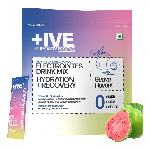 11 - Curiously +IVE Electrolytes Drink Mix Hydration + Recovery, 20 sachets/pack Guava