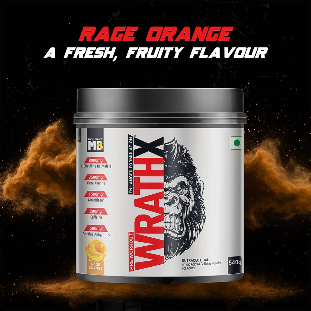 2 - MuscleBlaze Pre Workout WrathX,  1.19 lb  Rage Orange