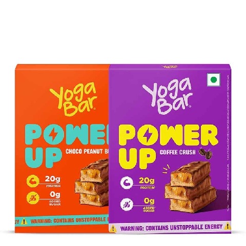 1 - Yogabar Power Up 20g Protein Bar,  5 bar(s)  Combo Pack, Choco Peanut Butter & Coffee Crush 