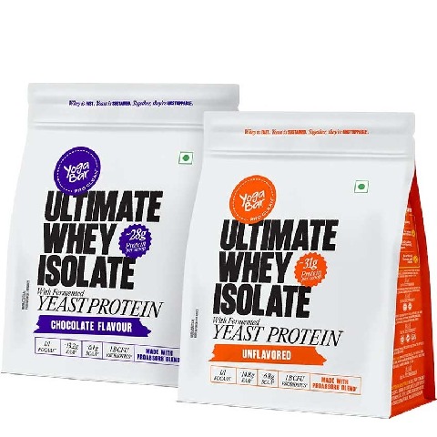 1 - Yogabar Ultimate Whey Isolate Combo Pack,  1.1 lb  Chocolate & Unflavoured 