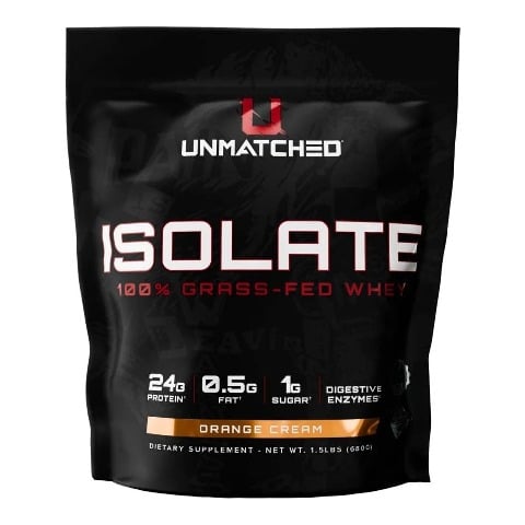 1 - Unmatched Isolate Grass-Fed Whey Protein, 1.5 lb Orange Cream