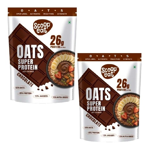 1 - Scoopeat 26g Super Protein Oats, 400 g Chocolate (Pack of 2)