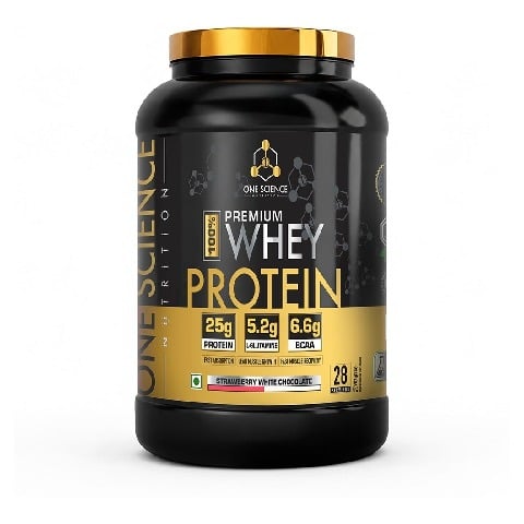 1 - One Science 100% Premium Whey Protein,  2 lb  Strawberry White Chocolate 
