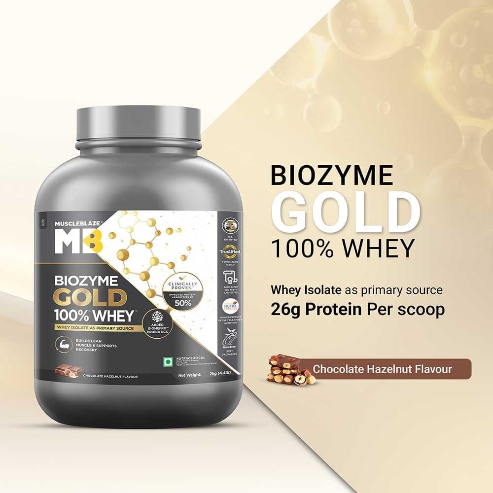 17 - MuscleBlaze Biozyme Gold 100% Whey (Old MRP),  4.4 lb  Chocolate Hazelnut