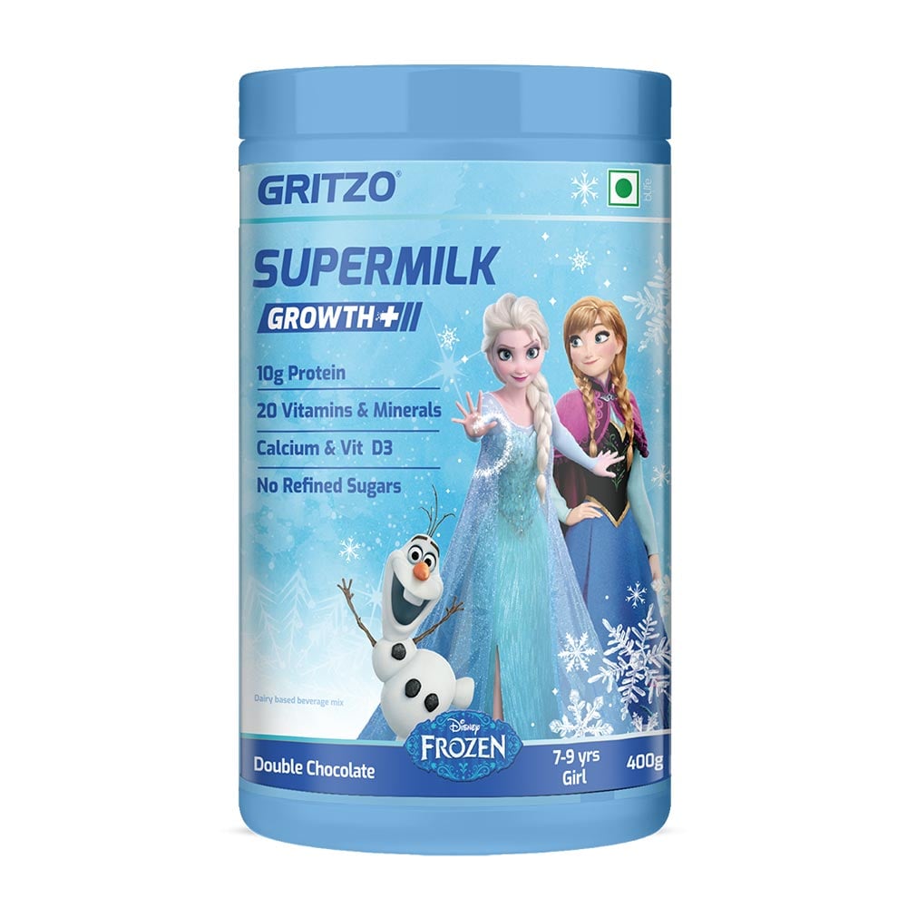 15 - Supermilk Growth+ for Girl 7 to 9 years, 400 g Double Chocolate (Frozen) 7-9 Yrs Girl Growth+ With Unrefined Sugar