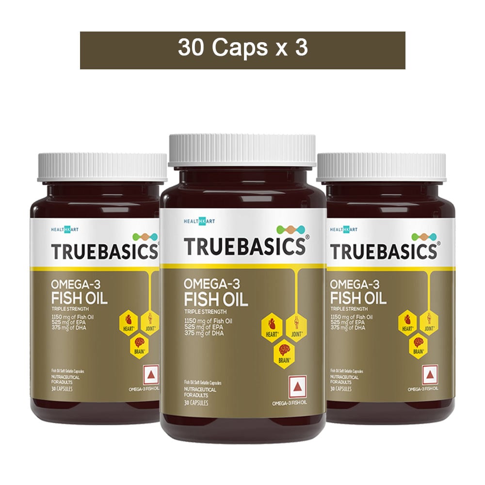 TrueBasics Fish Oil with 1150mg Omega-3 525mg EPA 375mg DHA, 90 capsules