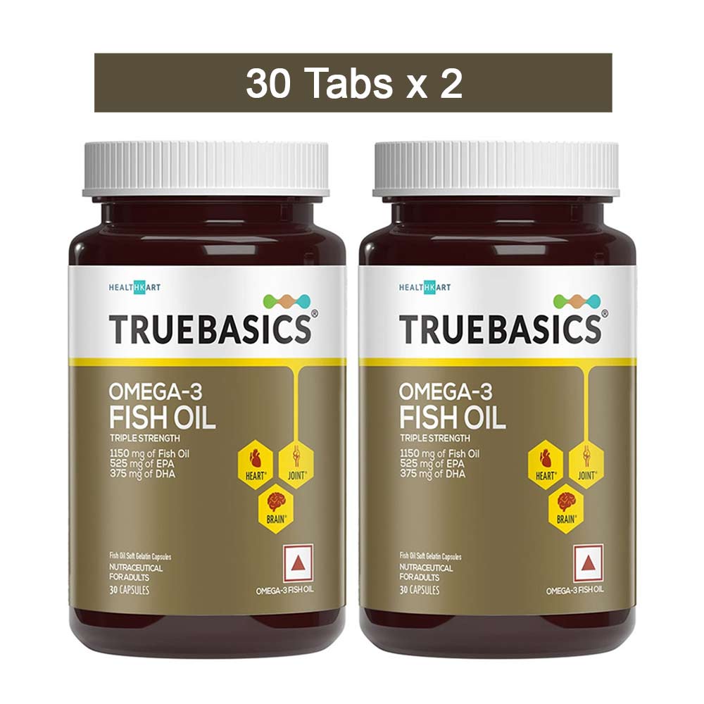 1 - TrueBasics Fish Oil with 1150mg Omega-3 525mg EPA 375mg DHA, 60.0 capsules