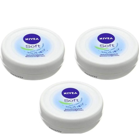 Nivea Refreshingly Soft Moisturising Cream,  50 ml  for All Skin Types (Pack of 3) 