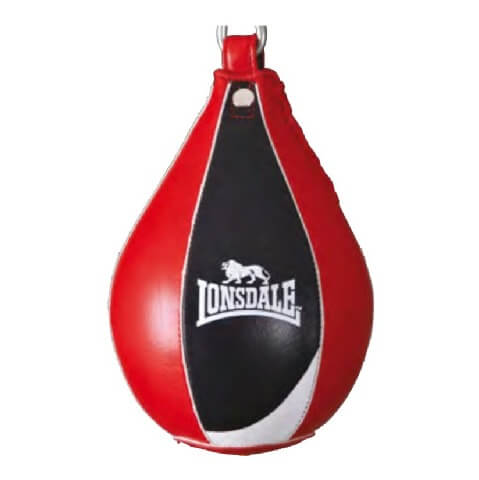 Lonsdale Super Pro Leather Speed Bag,  Black/Red  Regular 