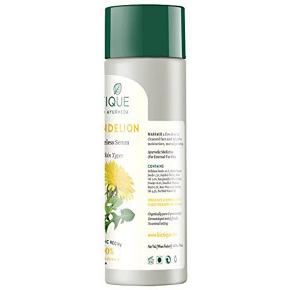 contain - Biotique Bio Dandelion Visibly Ageless Serum,  190 ml  for All Skin Types 