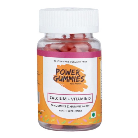 Power Gummies Kids Calcium and Vitamin D,  30 gummies  Unflavoured 