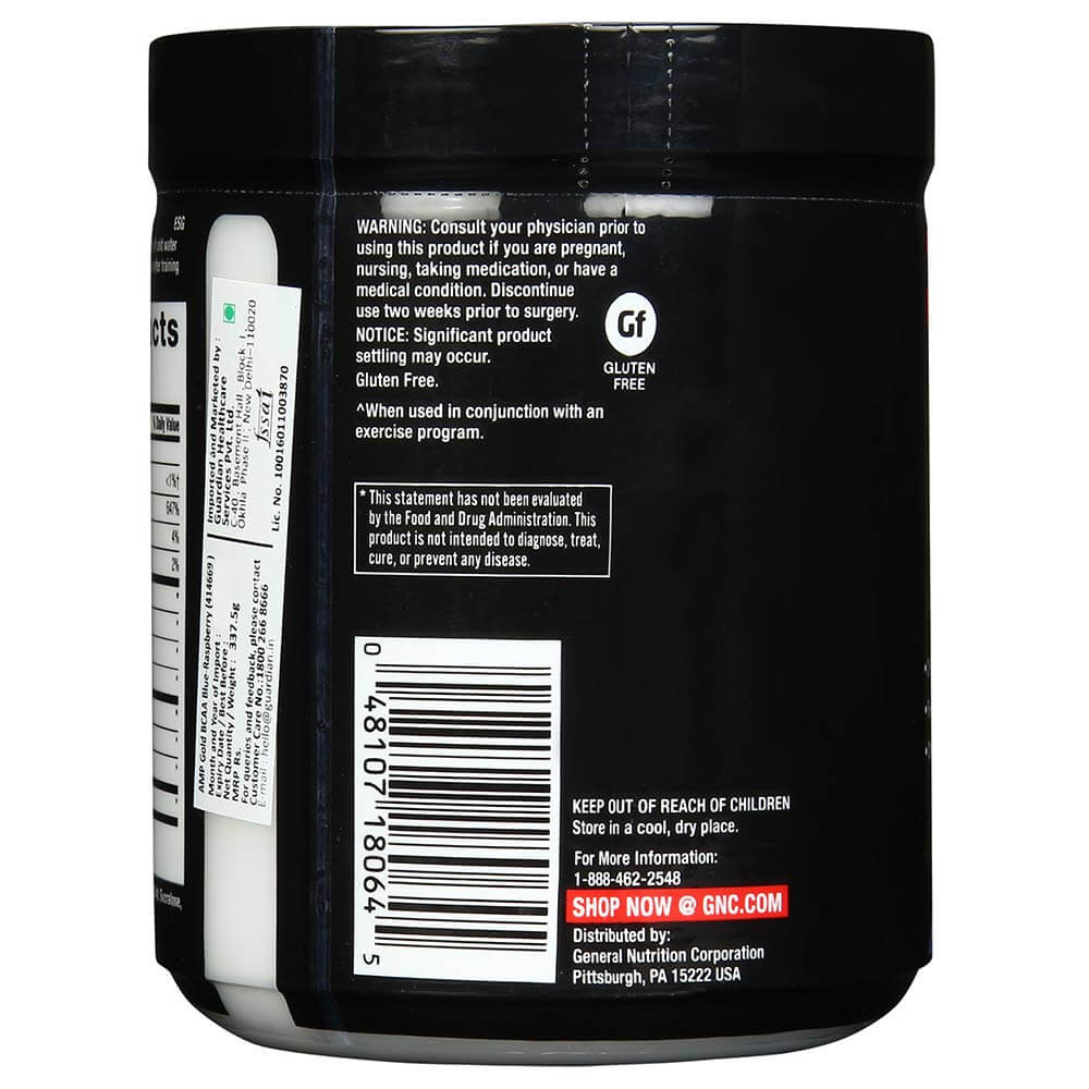 back - GNC Gold Series Bcaa Advanced,  0.75 lb  Blue Raspberry 