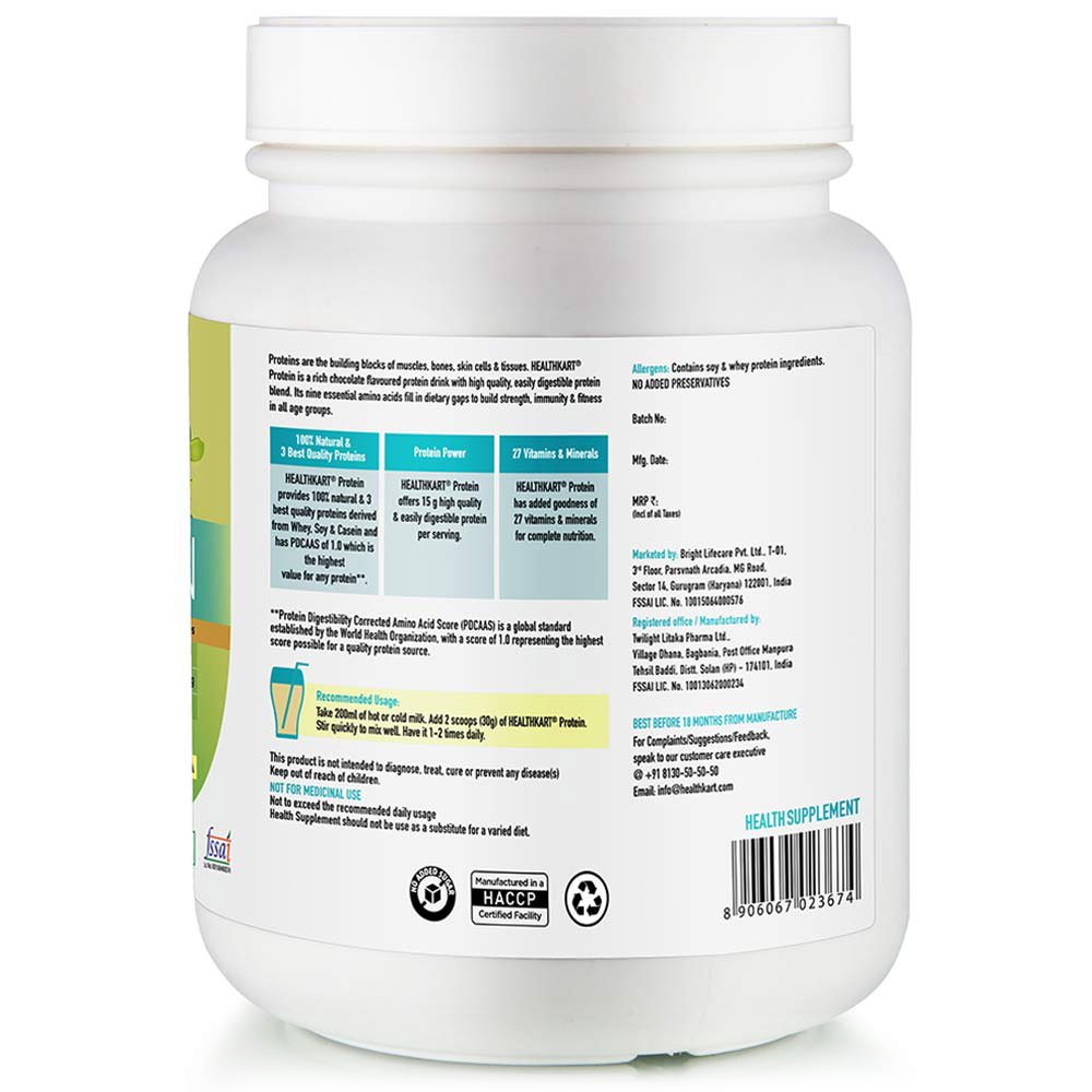 8 - HealthKart Protein with Whey, Soy & Casein OP,  2.2 lb  Vanilla 