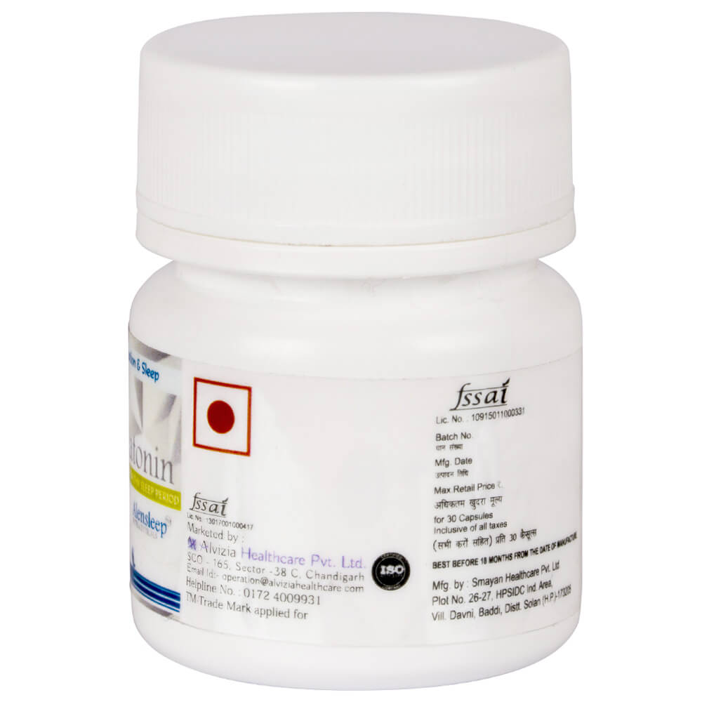 back - Alensleep Melatonin 10 mg,  30 softgels 