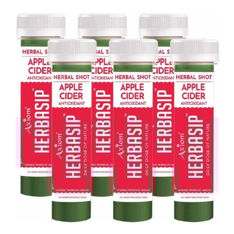 Herbasip Apple Cider Juice Shots Pack of 6 Shots, Unflavoured 50 ml