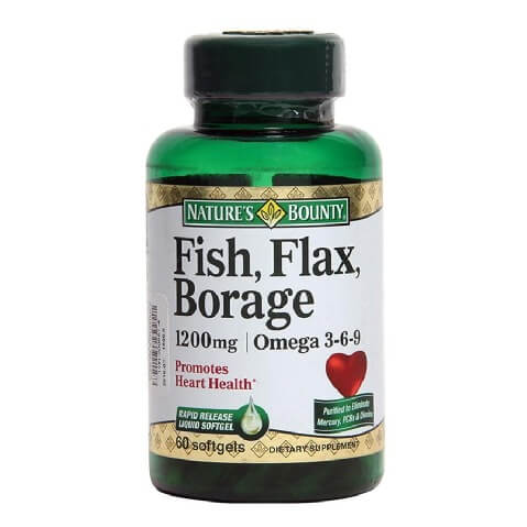 Nature's Bounty Fish Flax Borage, 60 softgels