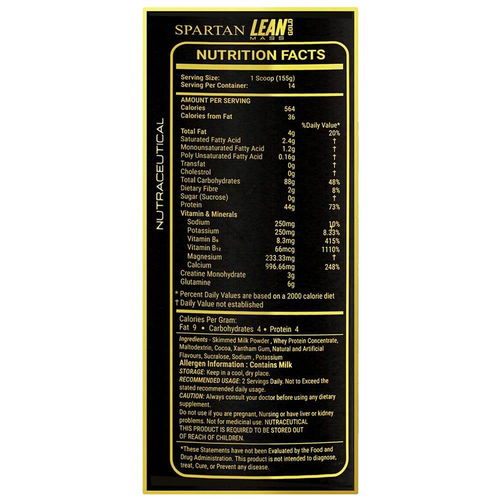 supplement - Spartan Nutrition Lean Mass Gold,  5 lb  Cafe Mocha 