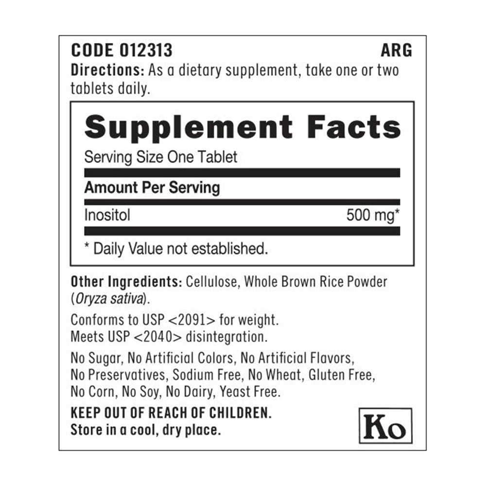 Supplement - GNC Inositol (500 mg),  100 tablet(s) 