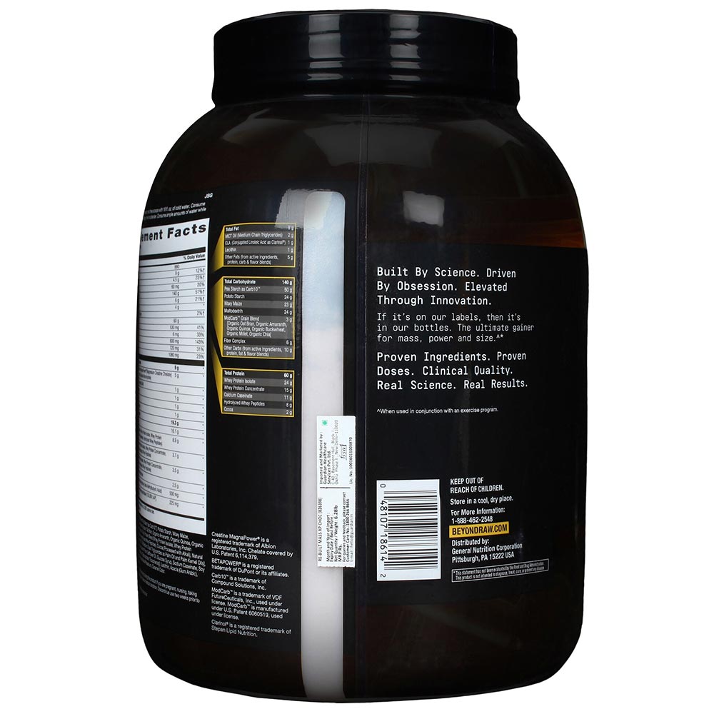 2 - GNC Beyond Raw Powder Re Built Mass XP,  6.28 lb  Chocolate 