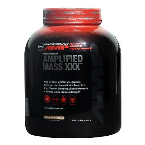 GNC AMP Amplified Mass XXX, Cookies n Cream 6.1 lb
