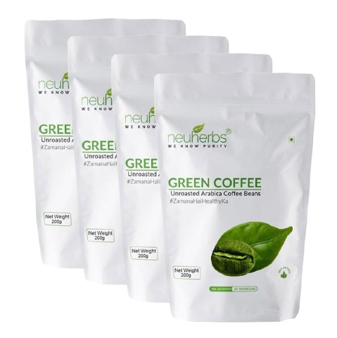 Neuherbs Organic Green Coffee Beans for Weight Loss - Pack of 4,  0.200 kg 