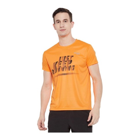 1 - Masch Mens Just Keep Running T Shirt, Fluorescent Orange XXL