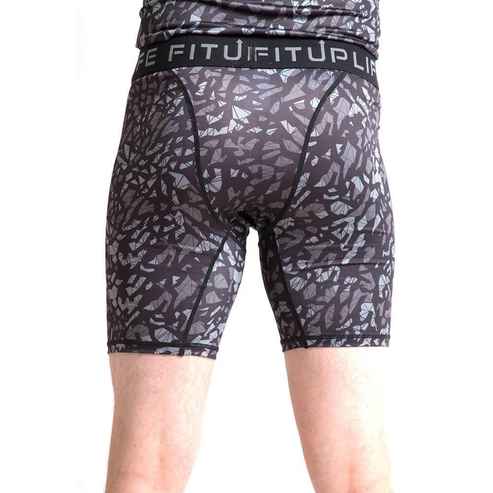 3 - Fitup Life Printed Men Compression Gym Shorts,  Large  Multicolor 