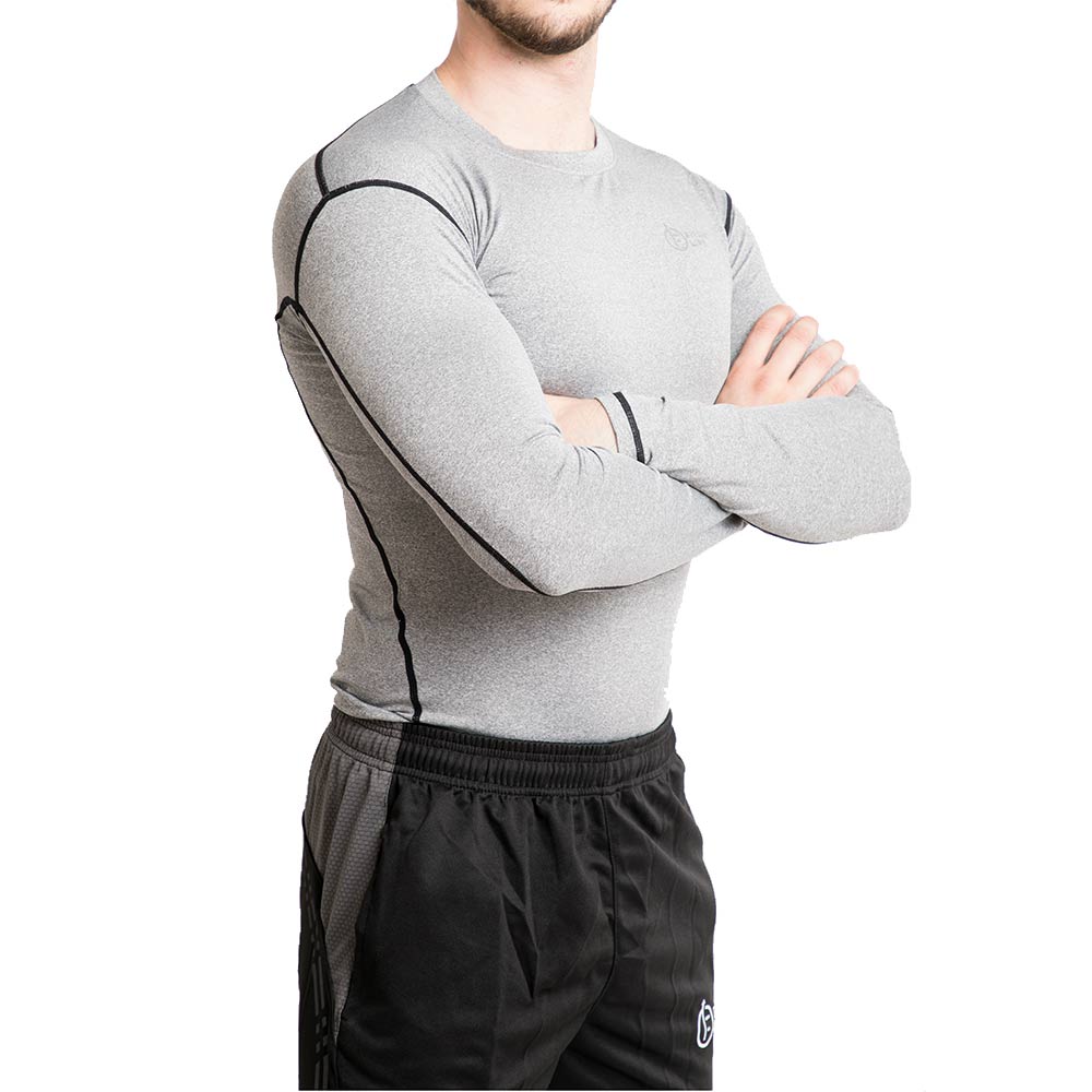 1 - Fitup Life Gym Wear Men Compression Full Sleeve,  Grey  XXL 