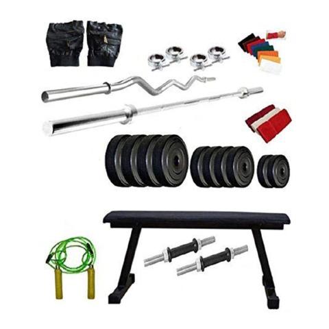 Body Maxx Home Gym with Flat Bench Accessories 20 kg