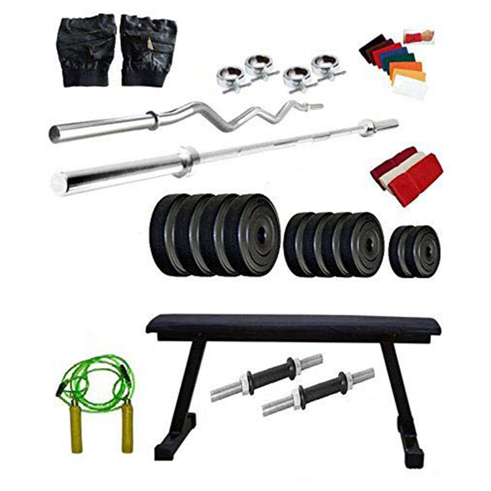 Body Maxx Home Gym with Flat Bench Accessories 20 kg