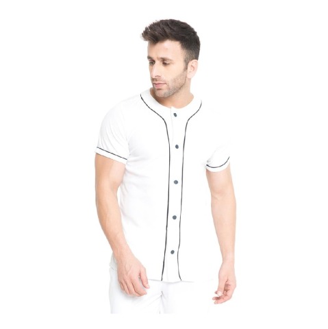 1 - Aesthetic Bodies Men's Jersey Shirt,  White  Large 