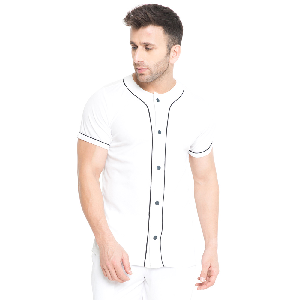 1 - Aesthetic Bodies Men's Jersey Shirt,  White  Large 