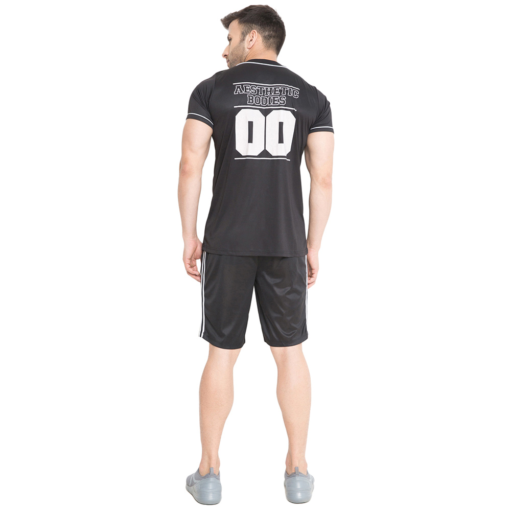 4 - Aesthetic Bodies Men's Jersey Shirt,  Black  Large 