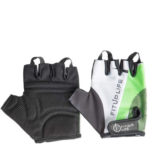 1 - Fitup Life Gym Gloves with Adjustable Velcro Strap & Dotted Padding Gym,  Grey Green  Small 