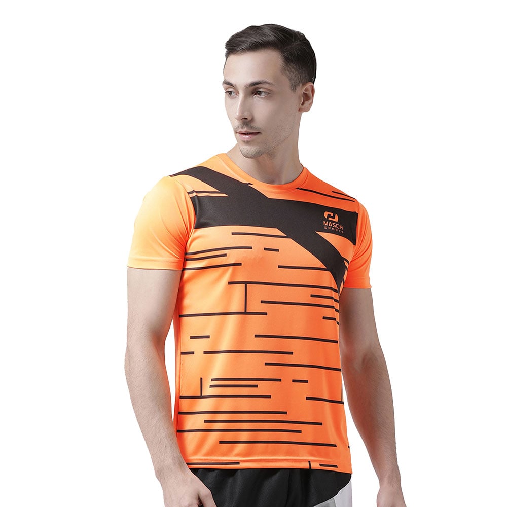 1 - Masch Mens Regular Fit Polyester Active T Shirt (MSTS 0619 HSP 2XPL FO),  Fluorescent Orange  Medium 
