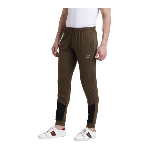 2 - Masch Mens Regular Fit Polyester Cotton Joggers (MSTP 1218 CS FBP CTNOGRB), Olive Green Small